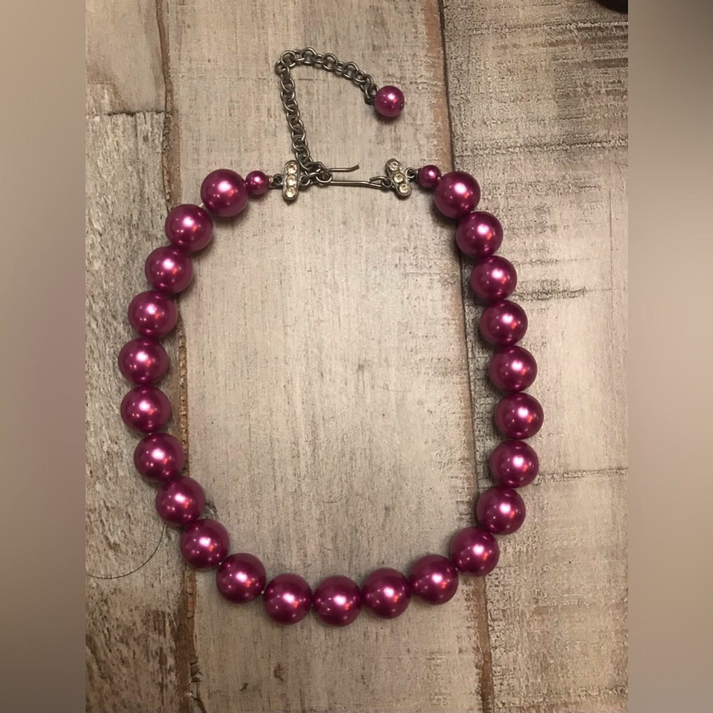 Pink Vintage Beaded Choker Necklace